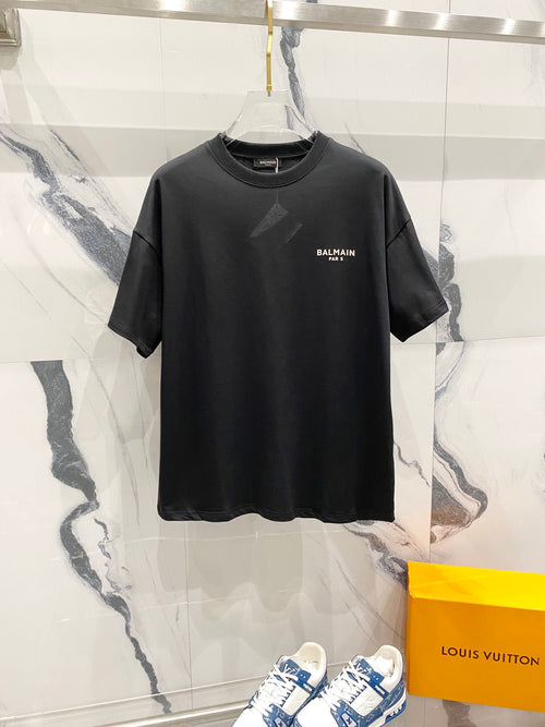 Balmain - T-shirt avec logo imprimé en relief Noir