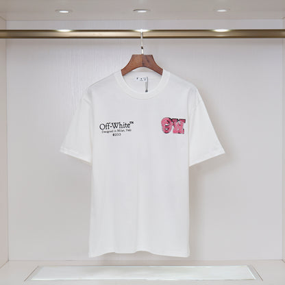 OFF-WHITE - T-shirt avec logo et design graphique rose au dos Blanc