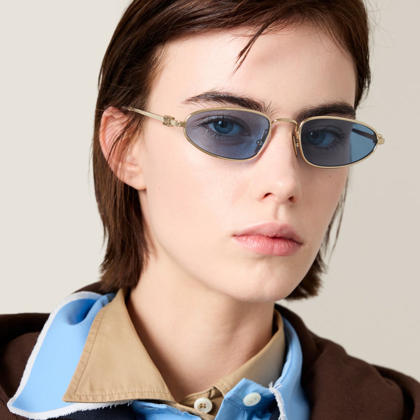 Miu Miu - Lunettes de soleil Logo Verres Indigo
