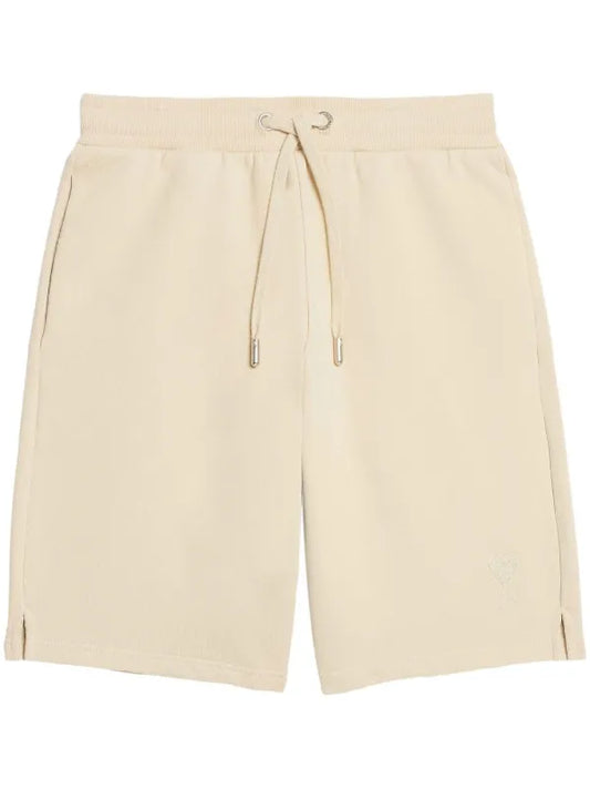 Ami - Short de sport à logo brodé Beige