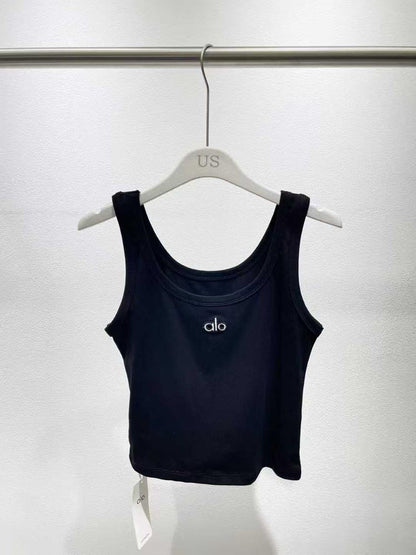 Alo - Top avec logo Blanc/Noir