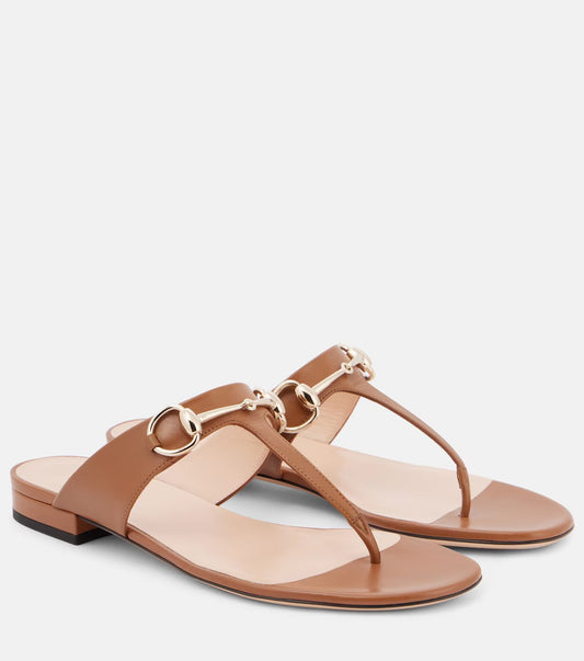 Gucci - Tongs Lady Horsebit en cuir