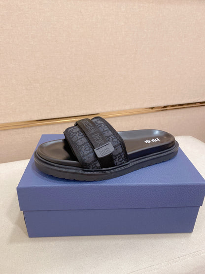 Dior - Sandale en Toile Noir avec logo