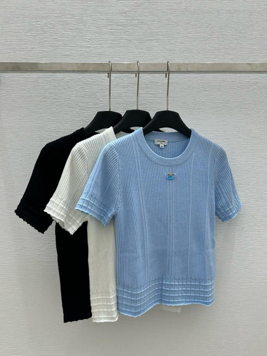 Chanel - T-Shirt avec logo Noir/Blanc/Bleu