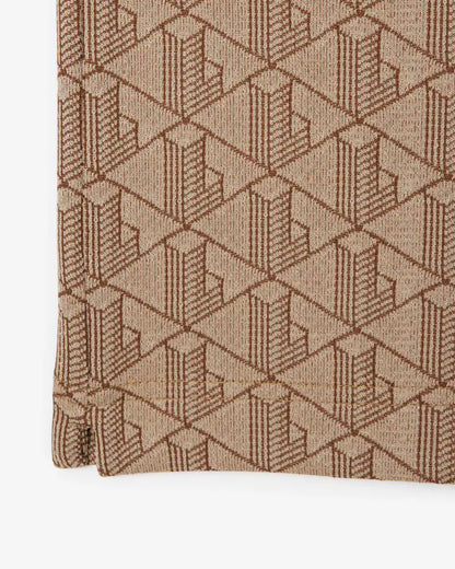 Lacoste - Polo classic fit jacquard monogramme Beige Marron