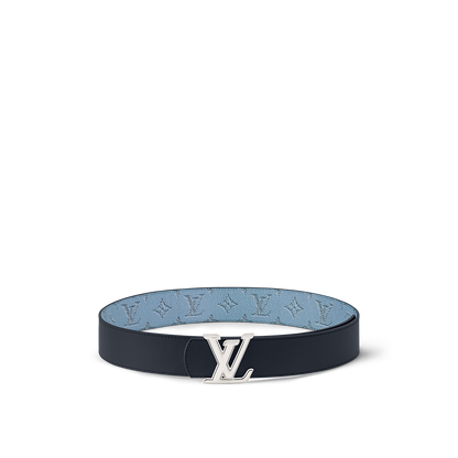 Louis Vuitton - Ceinture LV Dimension Monogram Héritage 40 mm réversible Bleu