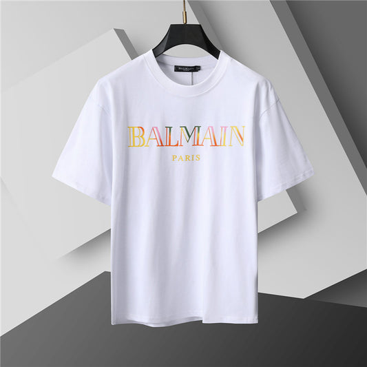 Balmain - T-shirt avec logo multicolore Blanc
