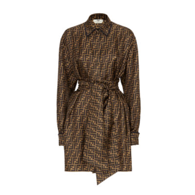 Fendi - Robe Soie Marron