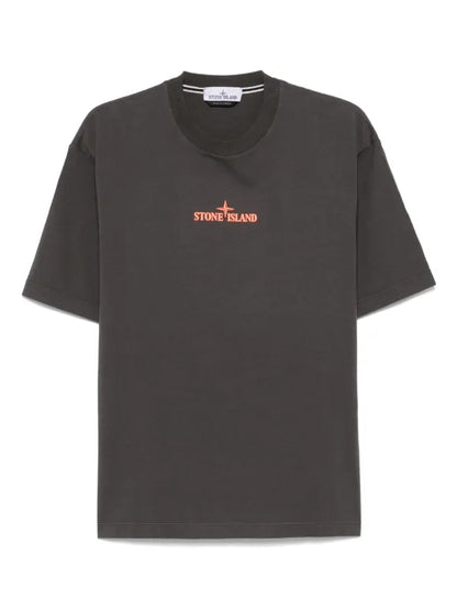 Stone Island - T-shirt logo print Anthracite