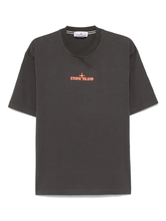Stone Island - T-shirt logo print Anthracite