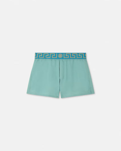 Versace - Short de bain à bordure Greca Vert