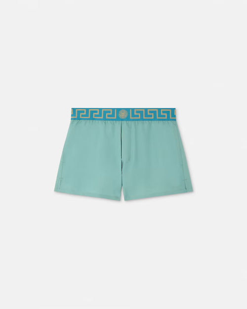 Versace - Short de bain à bordure Greca Vert
