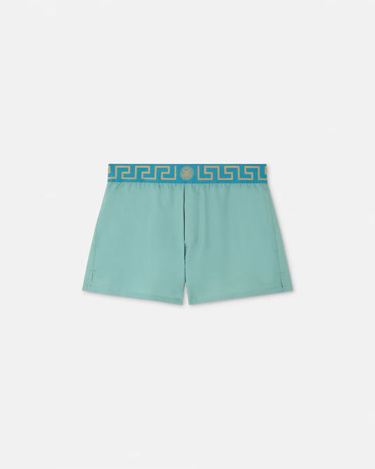 Versace - Short de bain à bordure Greca Vert