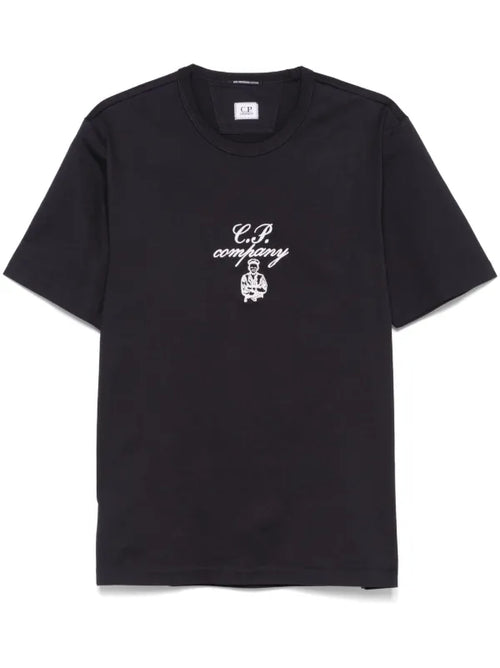 C.P Company - T-shirt à logo brodé Bleu Marine
