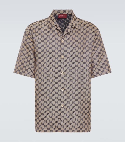 GUCCI - CHEMISE GG en lin mélangé beige