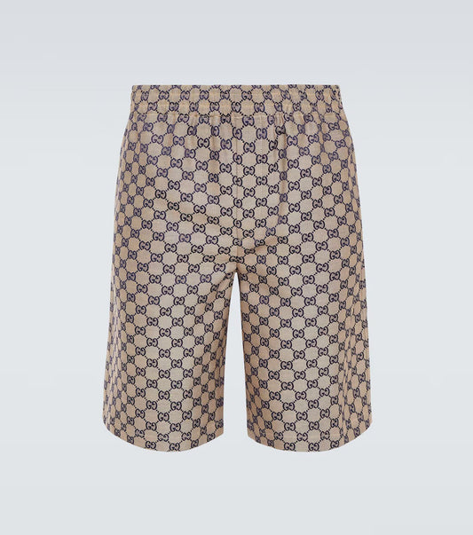 GUCCI - SHORT GG en lin mélangé beige