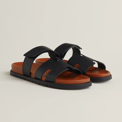 Hermès - Sandales Chypre Noir / Naturel