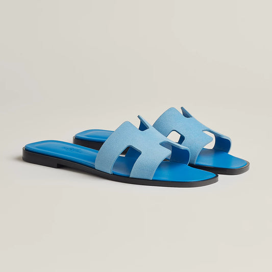 Hermès - Sandales Oran Bleu Cameo