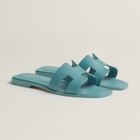 Hermès - Sandales Oran Bleu Minéral