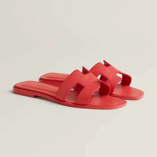 Hermès - Sandales Oran Rose Vermillon