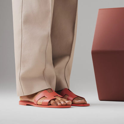 Hermès - Sandales Oran Rouge Tomette