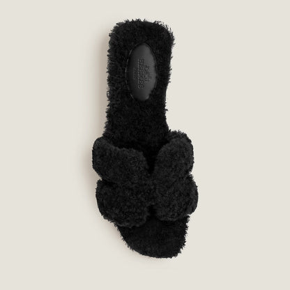 Hermès - Sandales Oran Noir en Laine