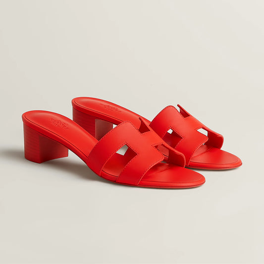 Hermès - Sandales Oasis Rouge Grenadine