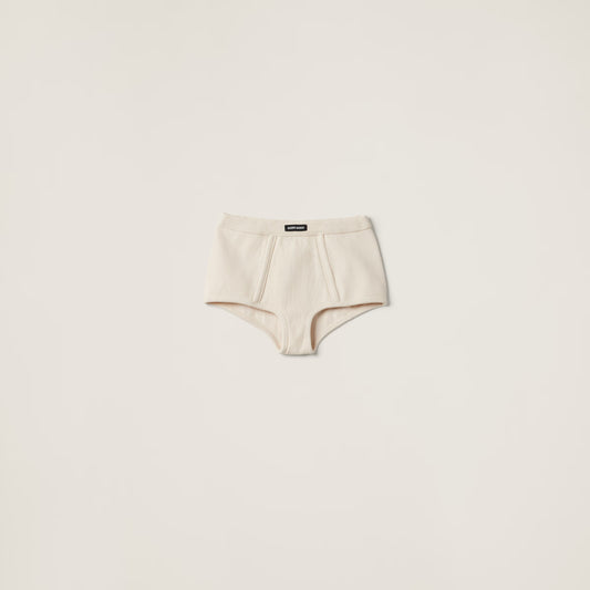Miu Miu - Boxer côtelé teint en pièce Naturel