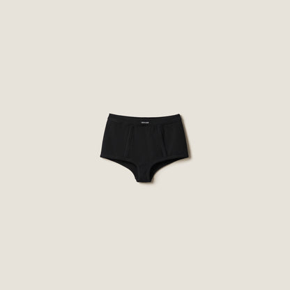 Miu Miu - Boxer en maille côtelée Noir