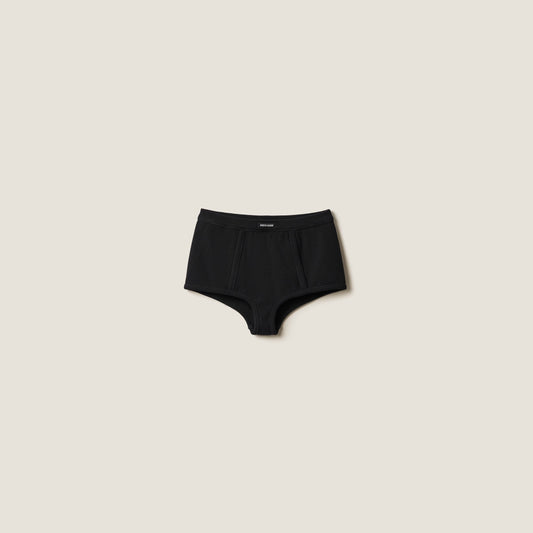 Miu Miu - Boxer en maille côtelée Noir