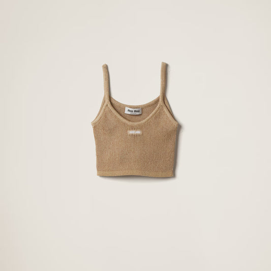 Miu Miu - Top en lamé Or