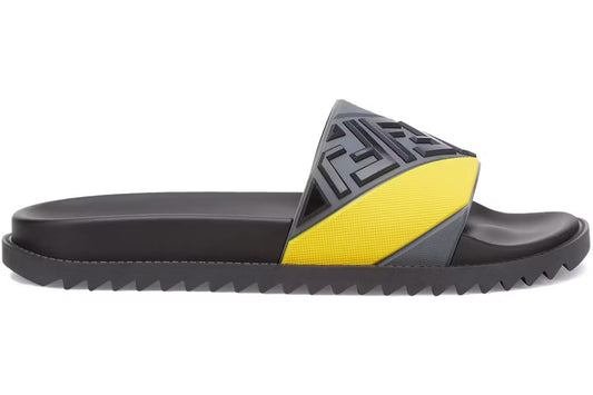 Fendi - Claquettes Multicolore Gris Jaune