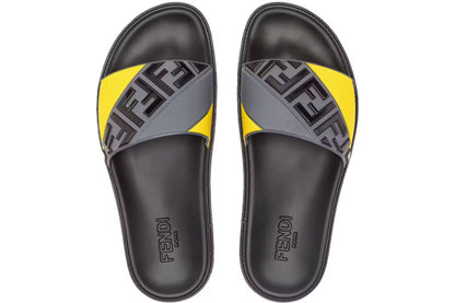 Fendi - Claquettes Multicolore Gris Jaune