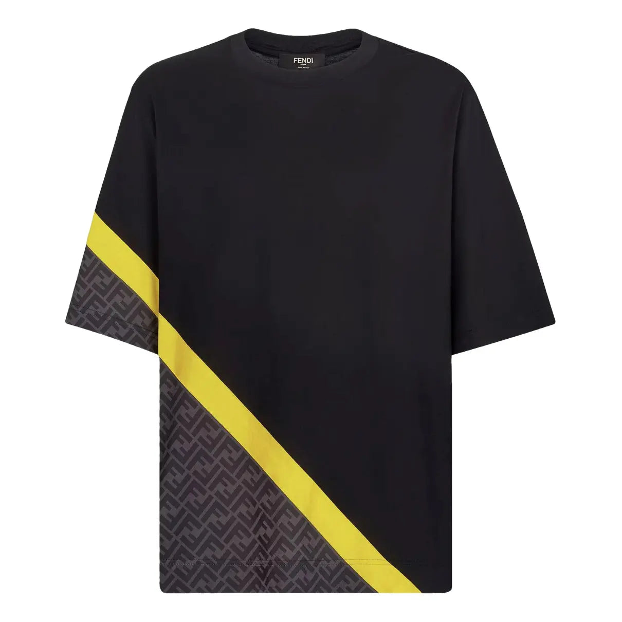 Fendi - ENSEMBLE Short + T-shirt Noir avec bande Jaune