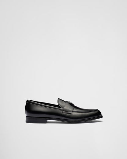 Prada - Mocassins en cuir brossé Noir