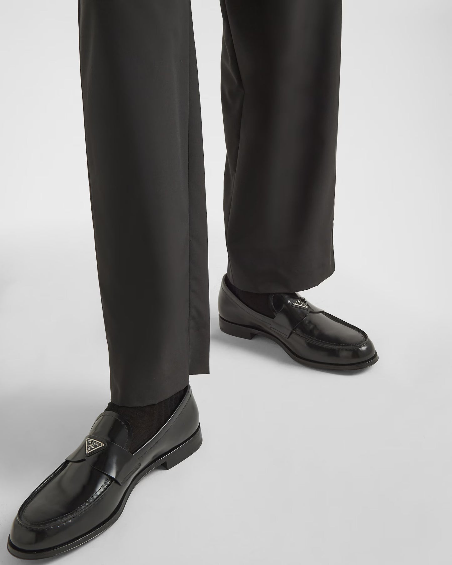 Prada - Mocassins en cuir brossé Noir