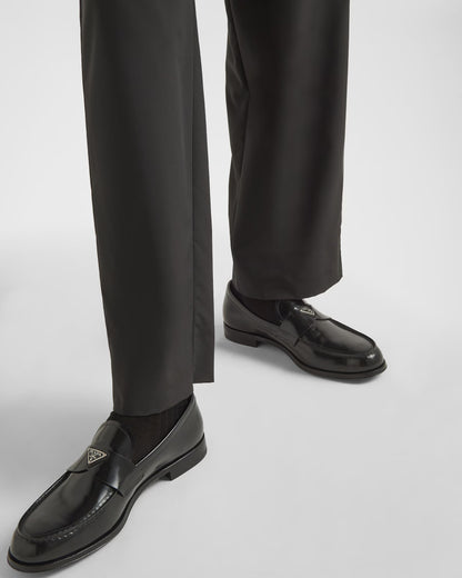 Prada - Mocassins en cuir brossé Noir