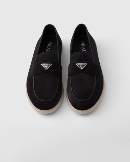 Prada - Mocassins en veau velours Noir