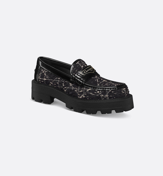 Dior - Mocassin FEMME à plateforme Boy Tweed à motifs