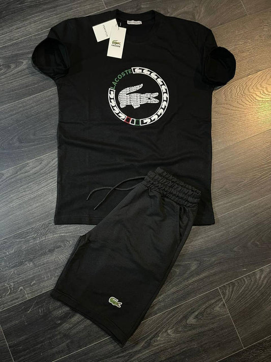 Lacoste - Ensemble T-shirt + Short avec logo Noir/Noir