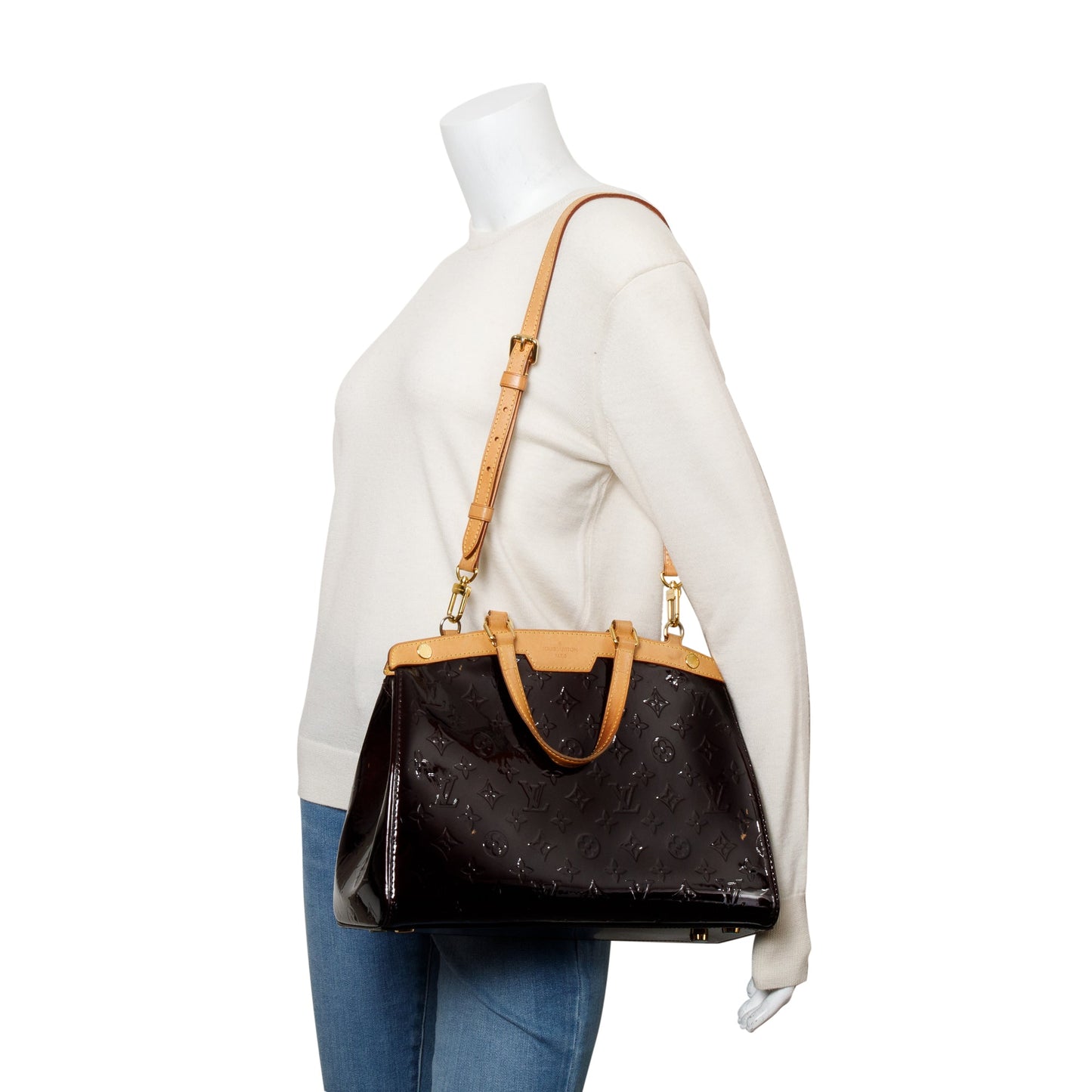 Louis Vuitton Amarante Monogram Vernis Brea MM w/ Strap