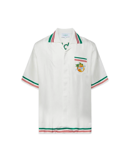 Orbite Au Tour De L'Orange Silk Shirt