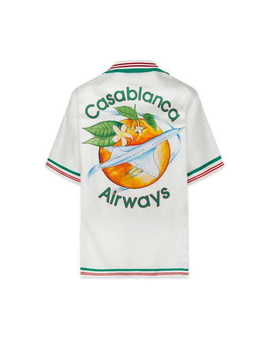 Orbite Au Tour De L'Orange Silk Shirt