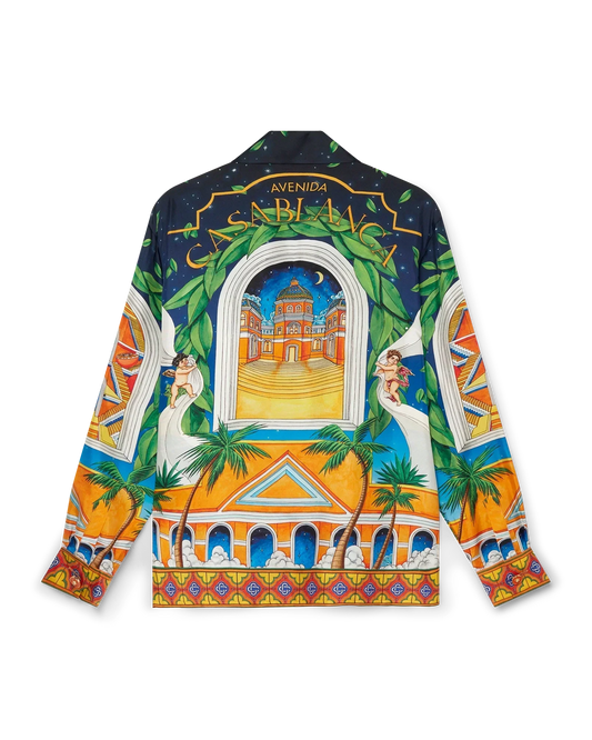 Maison D'Ete Cuban Collar Silk Shirt