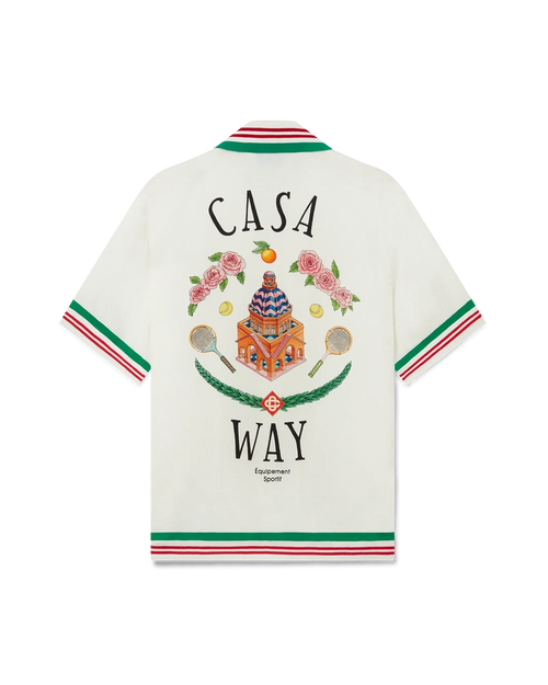 Casa Way Knitted Collar Silk Shirt