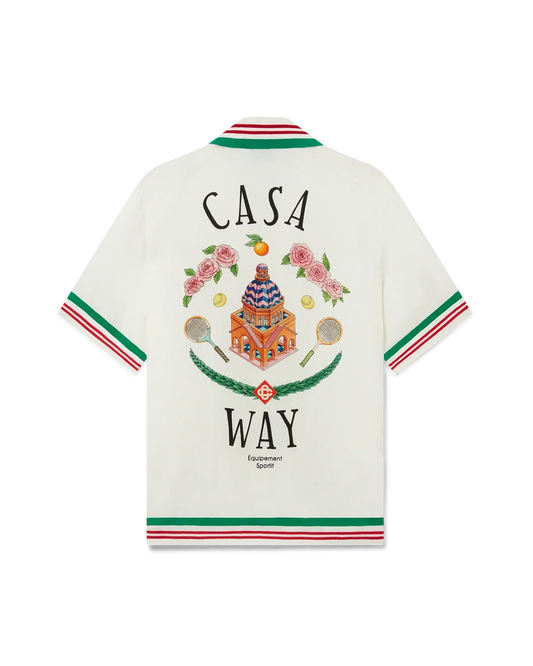 Casa Way Knitted Collar Silk Shirt
