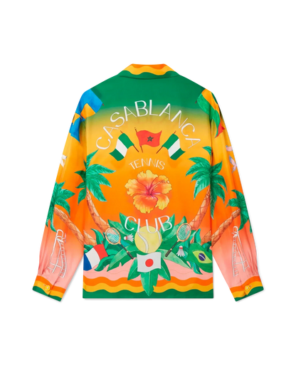 Tennis Club En Fleur Silk Shirt