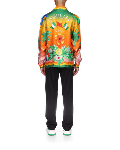 Tennis Club En Fleur Silk Shirt