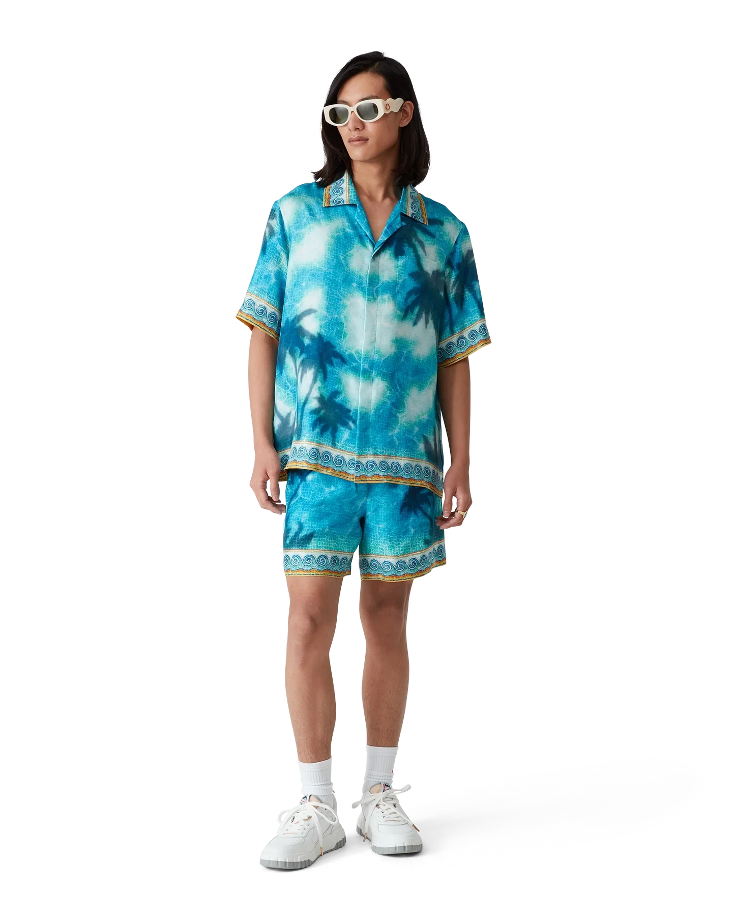 Poolside Emblem Short Sleeve Silk Shirt