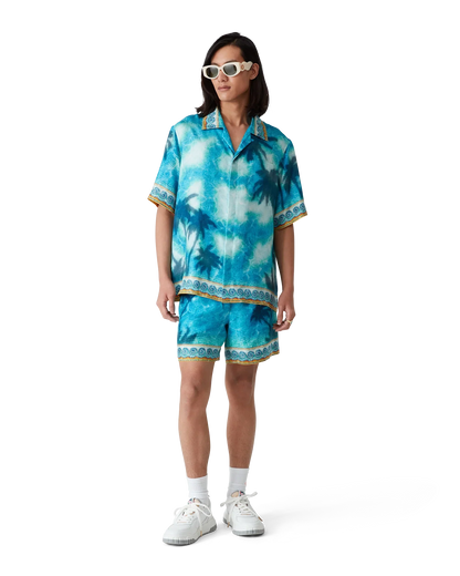 Poolside Emblem Short Sleeve Silk Shirt